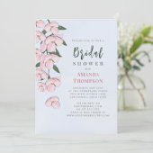 ブライダルシャワーピンクフローラさくらんぼ花 招待状 (スタンド正面)