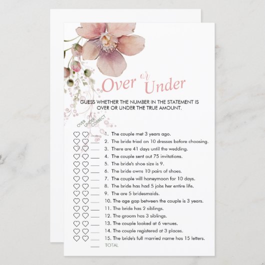 ブライダルシャワーピンクフローラのゲームの上または下 (正面/裏面)