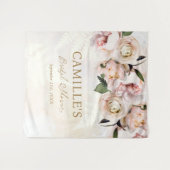 ブライダルシャワーピンクフローラウェルカムバックドロップ タペストリー (正面(横))