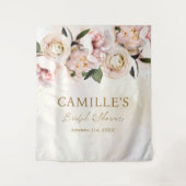ブライダルシャワーピンクフローラウェルカムバックドロップ タペストリー (正面)