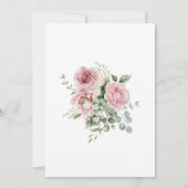 ブライダルシャワーピンクフローラ水彩モダン 招待状 (裏面)