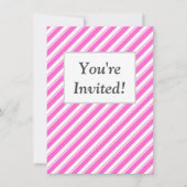 ブライダルシャワーピンクホワイトストライプ招待状 招待状 (正面)