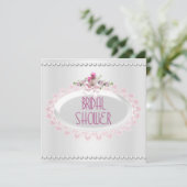 ブライダルシャワーピンクホワイトパールレース結婚ズ 招待状 (スタンド正面)