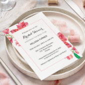 ブライダルシャワーピンクホワイトフローラマグノリア 招待状