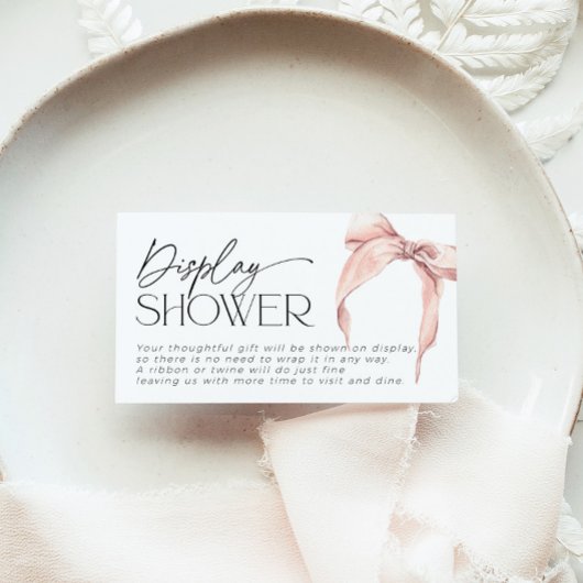 ブライダルシャワーピンクボウ用のアンラップのギフトインサート エンクロージャーカード