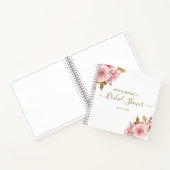 ブライダルシャワーピンクローズ金ゴールドゲストブック ノートブック (内部)