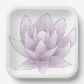 ブライダルシャワーピンクロータス ペーパープレート (正面)