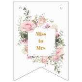 ブライダルシャワーピンク恋しく思のバラ バンティングフラッグ (第2の旗)