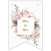 ブライダルシャワーピンク恋しく思のバラ バンティングフラッグ (第1の旗)