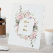 ブライダルシャワーピンク恋しく思のバラ 台座サイン (インサイチュ)