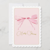 ブライダルシャワーピンク水彩弓かわいい 招待状 (裏面)