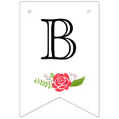 ブライダルシャワーピンク色サンゴの野生結婚の花 バンティングフラッグ (第2の旗)