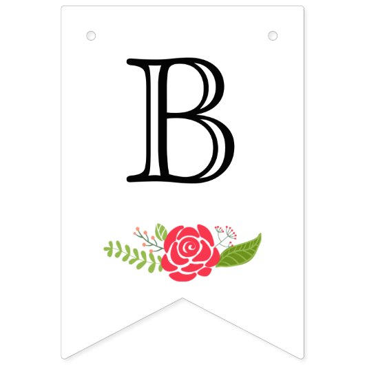 ブライダルシャワーピンク色サンゴの野生結婚の花 バンティングフラッグ (第2の旗)