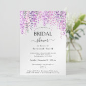 ブライダルシャワーピンク藤フローラ水彩 招待状 (スタンド正面)