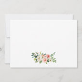 ブライダルシャワーピンク赤面フローラ感謝してい金ゴールド 招待状 (裏面)