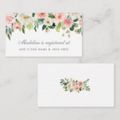 ブライダルシャワーピンク赤面レジストリ挿入カード エンクロージャーカード (正面/裏面)