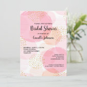 ブライダルシャワーピンク金ゴールドグリッターシックモダンおもしろい 招待状 (スタンド正面)