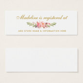 ブライダルシャワーピンク金ゴールドレジストリ挿入カード (正面&裏面)