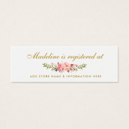 ブライダルシャワーピンク金ゴールドレジストリ挿入カード