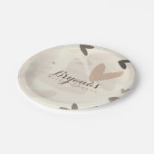 ブライダルシャワーピンク&タウペハートシックパーティー ペーパープレート (アングル)