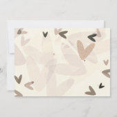 ブライダルシャワーピンク&トープハートシック招待状 招待状 (裏面)