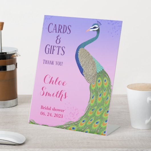 ブライダルシャワーピーコックピインスパイアックブルー 台座サイン (インサイチュ)