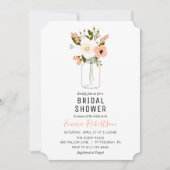 ブライダルシャワーピーチブーケシャワー招待 招待状 (正面)
