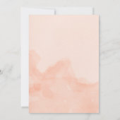 ブライダルシャワーピーチ赤面ウォーターカラーフローラアーチ 招待状 (裏面)