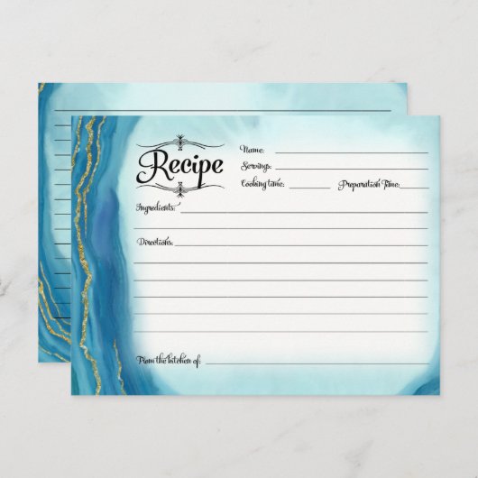 ブライダルシャワーファミリーレシピカードブルーゲーデゲート ポストカード (正面/裏面)