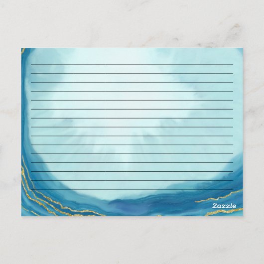 ブライダルシャワーファミリーレシピカードブルーゲーデゲート ポストカード (裏面)