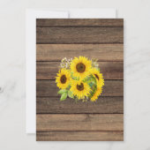 ブライダルシャワーファームハウスサンフラワー素朴 招待状 (裏面)