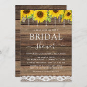 ブライダルシャワーファームハウスサンフラワー素朴 招待状 (正面/裏面)