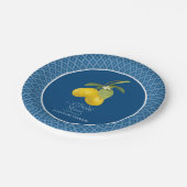 ブライダルシャワーファームブルー王室のレモンフラワーシトラス ペーパープレート (アングル)