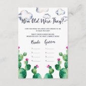 ブライダルシャワーフィエスタゲームカードの古さ エンクロージャーカード (正面)