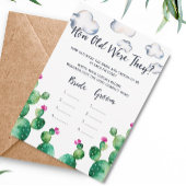 ブライダルシャワーフィエスタゲームカードの古さ エンクロージャーカード