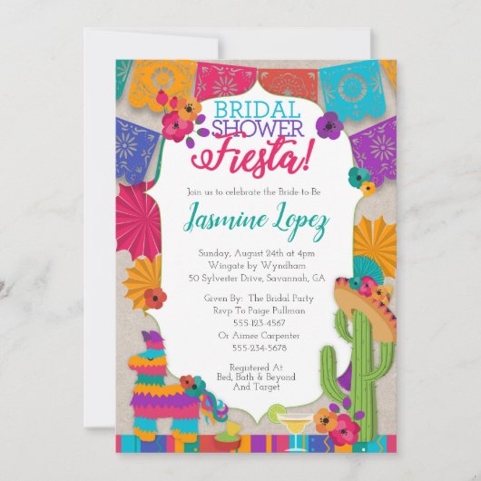 ブライダルシャワーフィエスタ招待状 招待状 (正面)