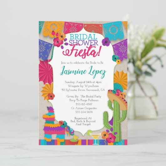 ブライダルシャワーフィエスタ招待状 招待状 (スタンド正面)