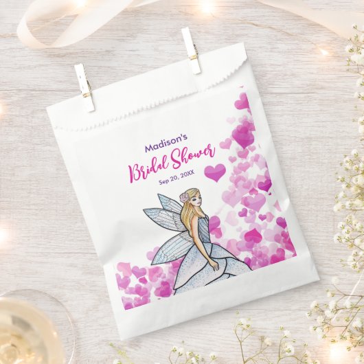 ブライダルシャワーフェアリー プリンセス ピンクハーツ ファッションP フェイバーバッグ (クリップ留めされた状態)