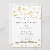 ブライダルシャワーフェイクゴールドフォイルグリッターライト 招待状 (正面)