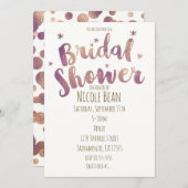 ブライダルシャワーフェイク金ゴールドブロンズ招待状 招待状 (正面/裏面)