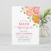 ブライダルシャワーフォトシトラスメインスクイーズ 招待状 (スタンド正面)