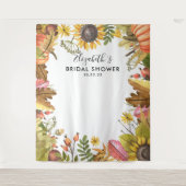 ブライダルシャワーフォトバックグラウンド紅葉カボチャ タペストリー (正面)