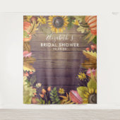 ブライダルシャワーフォトバックグラウンド紅葉カボチャ タペストリー (正面)