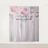 ブライダルシャワーフォトバックグラウンド花素朴材 タペストリー (正面)