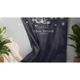 ブライダルシャワーフォトバックドランドウッドメイソンジャールライト タペストリー