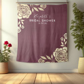 ブライダルシャワーフォトバックドランドブルゴーニュゴールデンバラ タペストリー