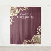 ブライダルシャワーフォトバックドランドブルゴーニュゴールデンバラ タペストリー