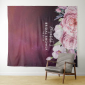 ブライダルシャワーフォトバックドランドボホフラワーブルゴーニュ タペストリー (インサイチュ(横))