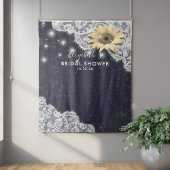 ブライダルシャワーフォトバックラストレースひまわりライト タペストリー