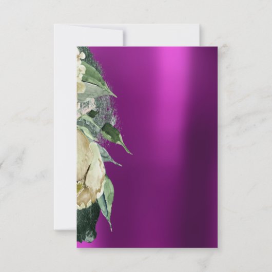 ブライダルシャワーフォトピンクフローラ誕生日ユニコーン 招待状 (裏面)